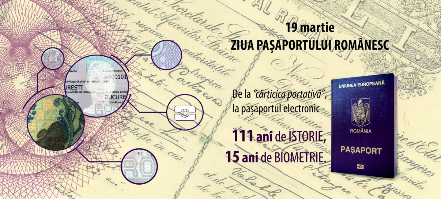 ZIUA PAȘAPORTULUI ROMÂNESC - 111 ani de istorie; noutăți privind programarea on-line, începând cu 20 martie