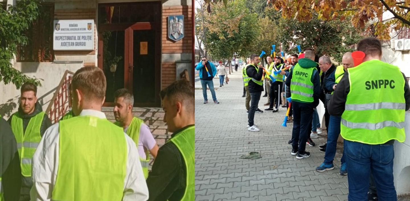 20.11.2023       -  Polițiștii din cadrul IPJ Giurgiu continuă protestele  determinate de modificarea abuzivă a programului de lucru